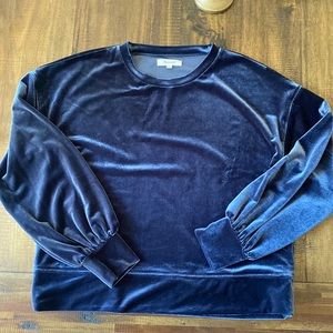 Madewell long sleeve velvet blouse